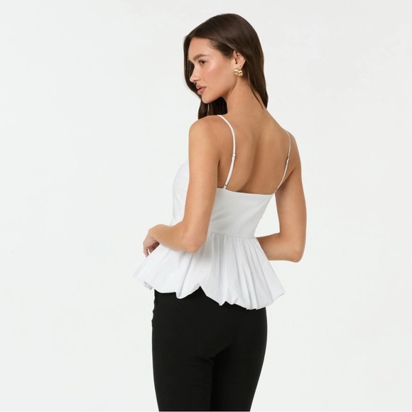 STR the Label Cotton Twist Cutout Bubble Peplum Camisole - Picture 2 of 4